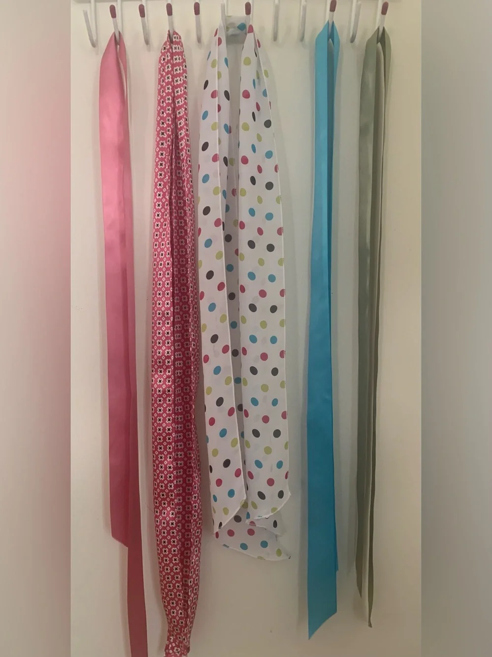 Vintage Colorful Polka Dot and Ribbon Sash Set (5) Pieces